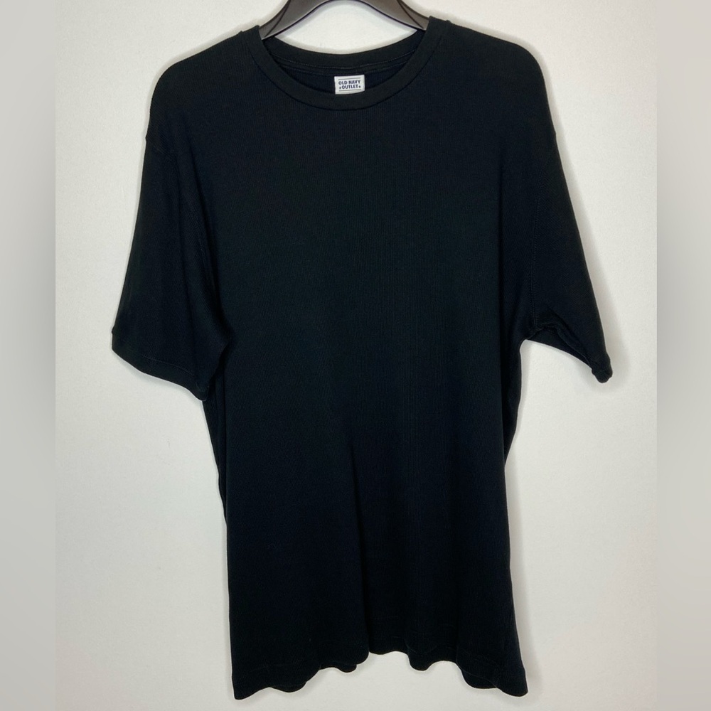 Old Navy Outlet Men’s 100% Cotton Knit Top Size Large Black Short Sleeve